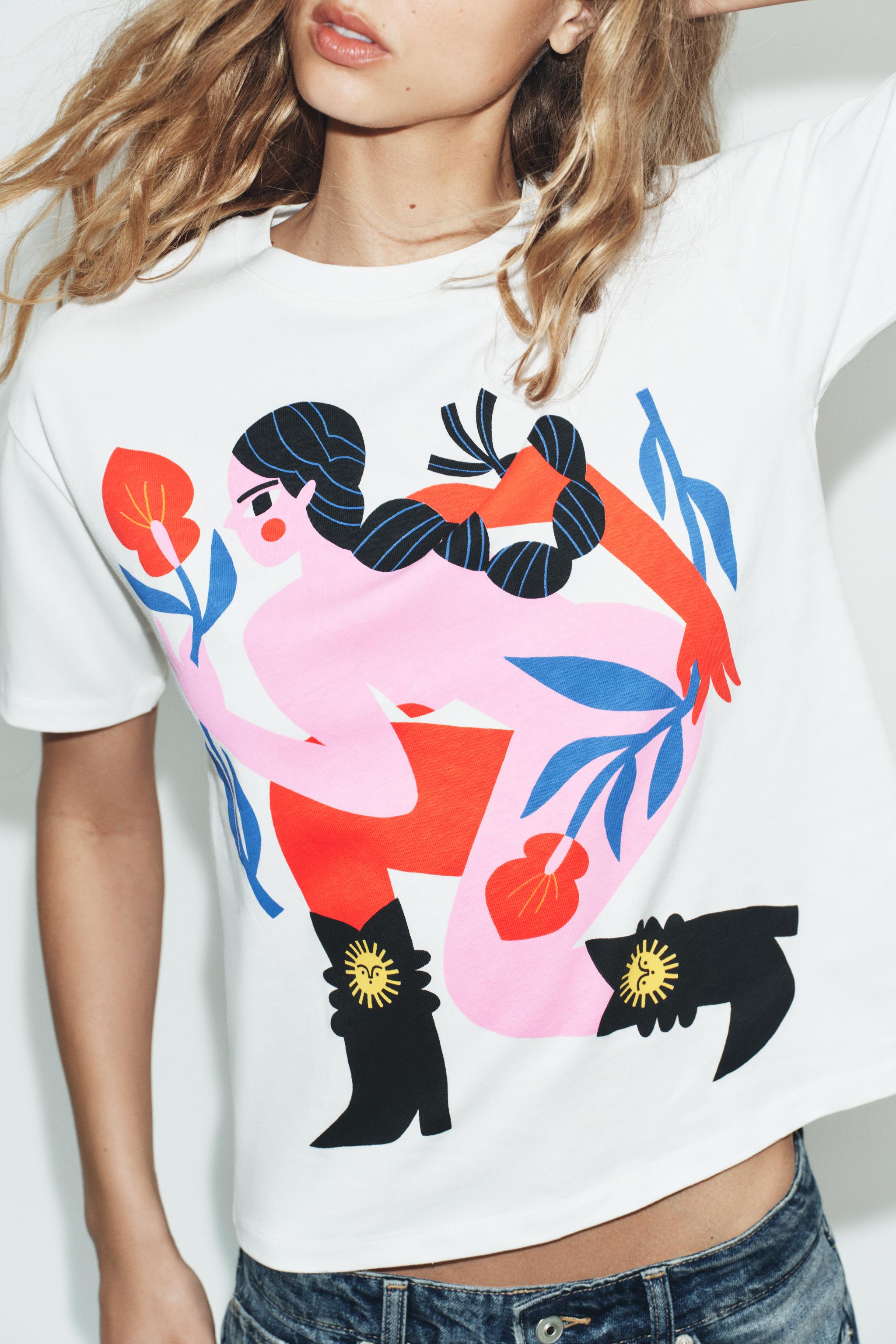 AGUSTINA SHUAN PRINT SHORT SLEEVE T-SHIRT